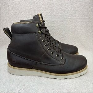 Volcom Smithington II Leather Lace Up Boots Men’s 10 Dark Brown Winter Fall Moto